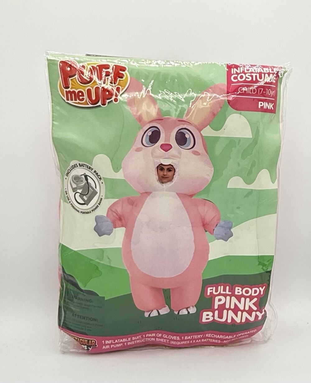Puff Me Up! Full Body Pink Bunny Inflatable Halloween costume Youth Ages 7-10